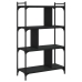 Librería de 4 estantes madera de ingeniería negra 76x32x123 cm