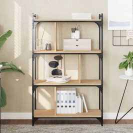 Librería 4 estantes madera ingeniería roble Sonoma 76x32x123 cm