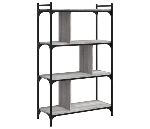 Librería 4 estantes madera ingeniería gris Sonoma 76x32x123 cm