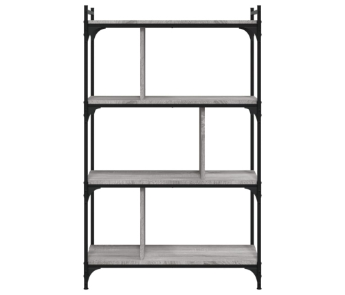 Librería 4 estantes madera ingeniería gris Sonoma 76x32x123 cm