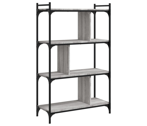 Librería 4 estantes madera ingeniería gris Sonoma 76x32x123 cm