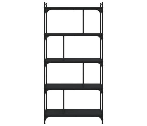 vidaXL Librería de 5 estantes madera de ingeniería negro 76x32x158 cm