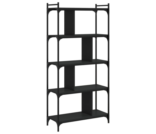 vidaXL Librería de 5 estantes madera de ingeniería negro 76x32x158 cm