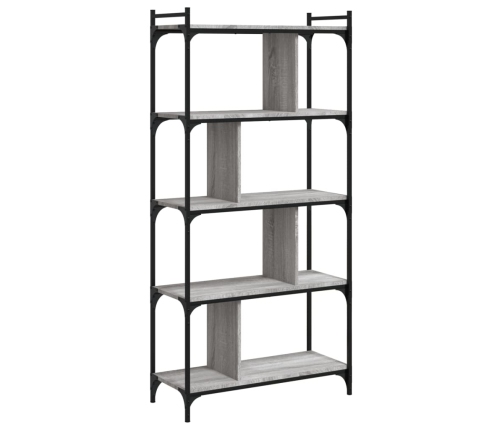 Librería 5 estantes madera ingeniería gris Sonoma 76x32x158 cm