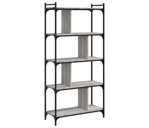 Librería 5 estantes madera ingeniería gris Sonoma 76x32x158 cm