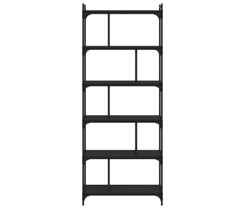 Librería de 6 estantes madera de ingeniería negro 76x32x192 cm