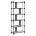 Librería 6 estantes madera ingeniería gris Sonoma 76x32x192 cm