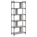 Librería 6 estantes madera ingeniería gris Sonoma 76x32x192 cm