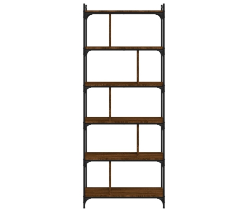 vidaXL Librería 6 estantes madera ingeniería marrón roble 76x32x192 cm