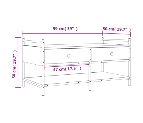 Mesa de centro madera de ingeniería roble Sonoma 99x50x50 cm