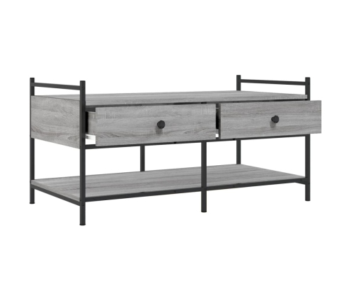 vidaXL Mesa de centro madera de ingeniería gris Sonoma 99x50x50 cm