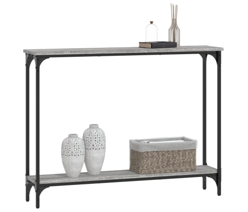 Mesa consola madera de ingeniería gris Sonoma 100x22,5x75 cm