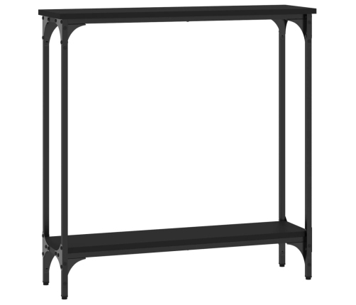 vidaXL Mesa consola madera de ingeniería negra 75x22,5x75 cm