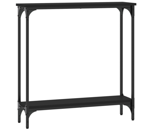 vidaXL Mesa consola madera de ingeniería negra 75x22,5x75 cm