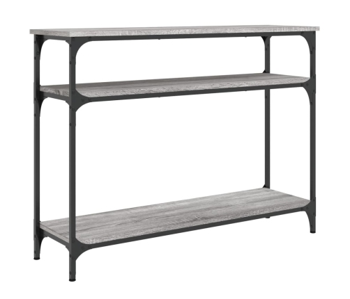 Mesa consola madera de ingeniería gris Sonoma 100x29x75 cm