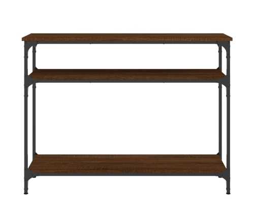 Mesa consola madera de ingeniería marrón roble 100x29x75 cm