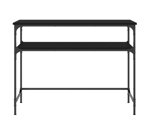 Mesa consola madera de ingeniería negra 100x35,5x75 cm