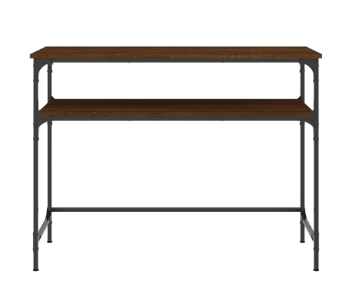 Mesa consola madera de ingeniería marrón roble 100x35,5x75 cm