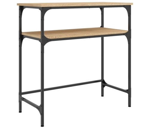 Mesa consola madera de ingeniería roble Sonoma 75x35,5x75 cm