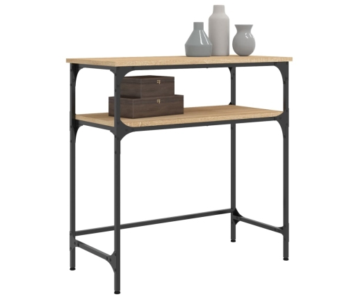 Mesa consola madera de ingeniería roble Sonoma 75x35,5x75 cm