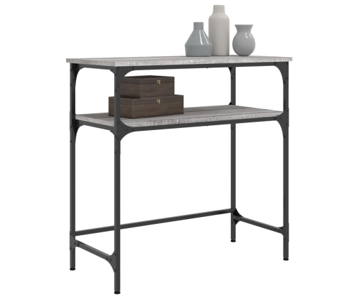 Mesa consola madera de ingeniería gris Sonoma 75x35,5x75 cm