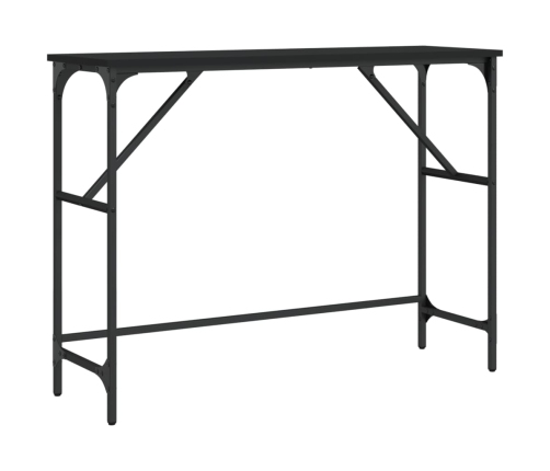 Mesa consola madera de ingeniería negro 100x32x75 cm