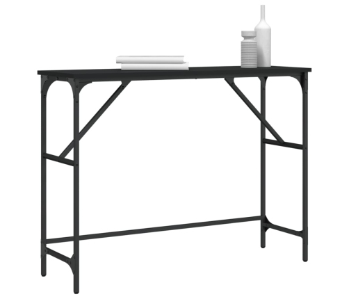 Mesa consola madera de ingeniería negro 100x32x75 cm