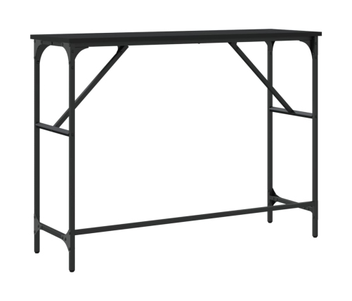 Mesa consola madera de ingeniería negro 100x32x75 cm