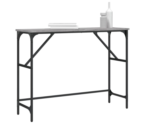 Mesa consola madera de ingeniería gris Sonoma 100x32x75 cm