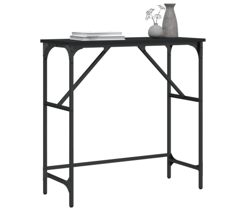 Mesa consola madera de ingeniería negra 75x32x75 cm