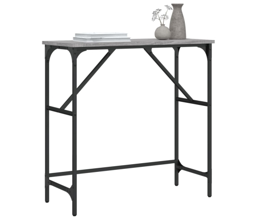 Mesa consola madera de ingeniería gris Sonoma 75x32x75 cm