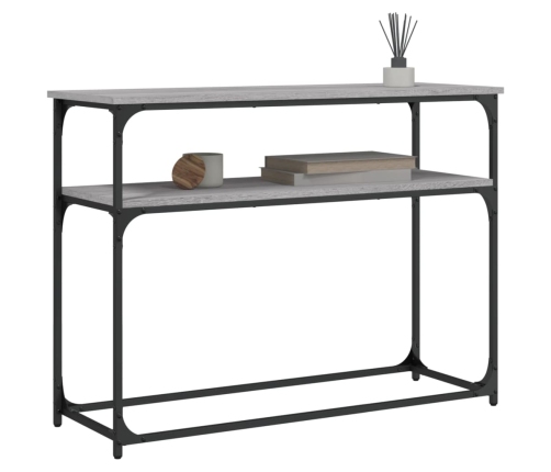 Mesa consola madera de ingeniería gris Sonoma 100x35,5x75 cm