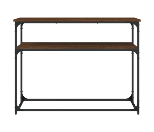 Mesa consola madera de ingeniería marrón roble 100x35,5x75 cm