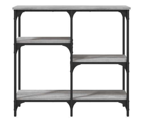 Mesa consola madera de ingeniería gris Sonoma 80x29x75 cm