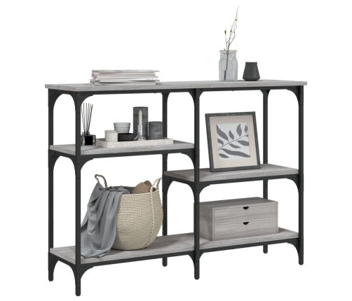 Mesa consola madera de ingeniería gris Sonoma 102x29x75 cm