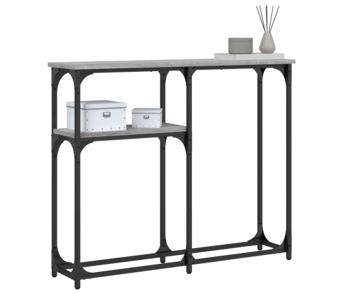 Mesa consola madera de ingeniería gris Sonoma 90x22,5x75 cm