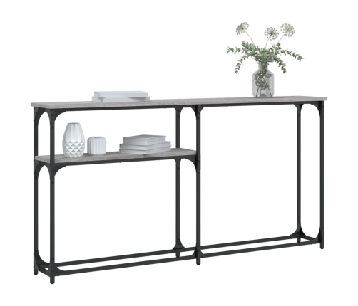 Mesa consola madera de ingeniería gris Sonoma 145x22,5x75 cm