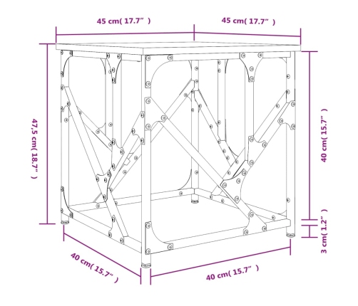 Mesa de centro madera de ingeniería roble Sonoma 45x45x47,5 cm