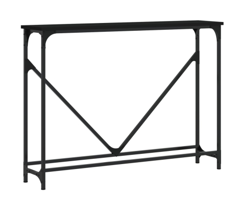 Mesa consola madera de ingeniería negra 102x22,5x75 cm