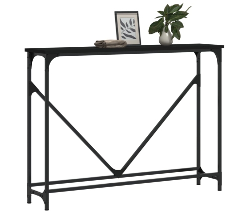 Mesa consola madera de ingeniería negra 102x22,5x75 cm