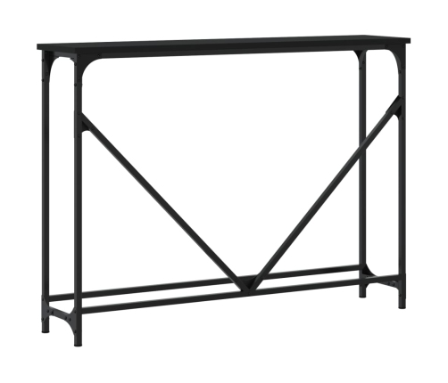 Mesa consola madera de ingeniería negra 102x22,5x75 cm