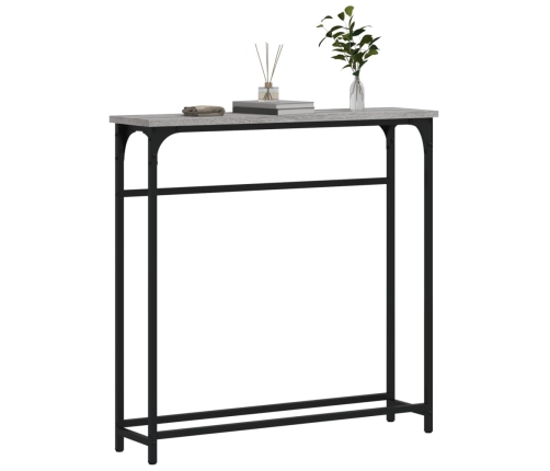 Mesa consola madera de ingeniería gris Sonoma 75x19,5x75 cm