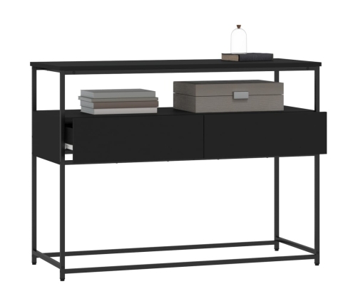 vidaXL Mesa consola madera de ingeniería negra 100x40x75 cm