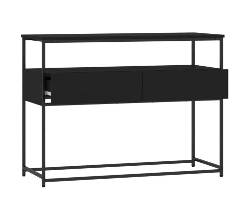 vidaXL Mesa consola madera de ingeniería negra 100x40x75 cm