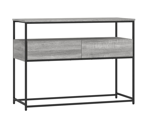 Mesa consola madera de ingeniería gris Sonoma 100x40x75 cm