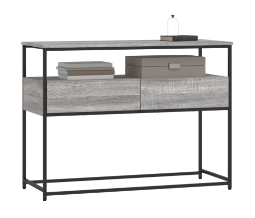 Mesa consola madera de ingeniería gris Sonoma 100x40x75 cm