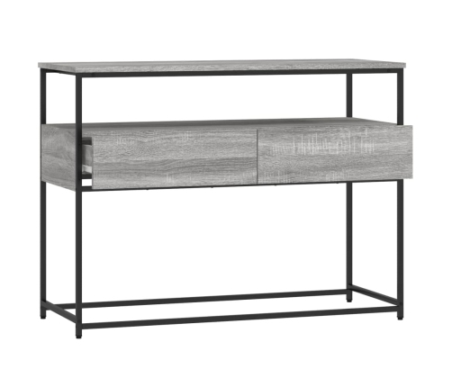 Mesa consola madera de ingeniería gris Sonoma 100x40x75 cm