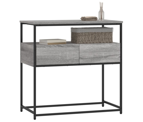 Mesa consola madera de ingeniería gris Sonoma 75x40x75 cm