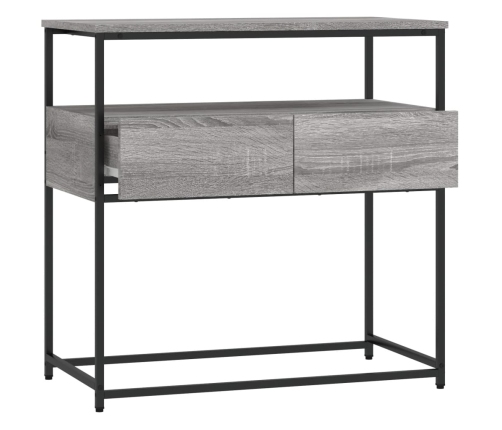 Mesa consola madera de ingeniería gris Sonoma 75x40x75 cm