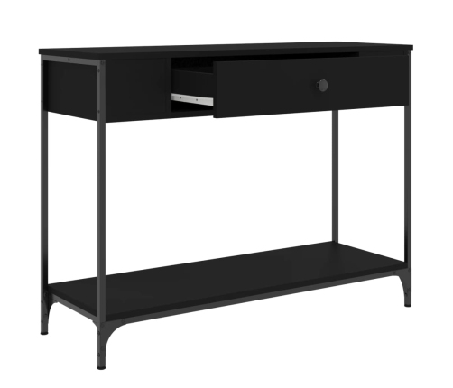 Mesa consola madera de ingeniería negra 100x34,5x75 cm